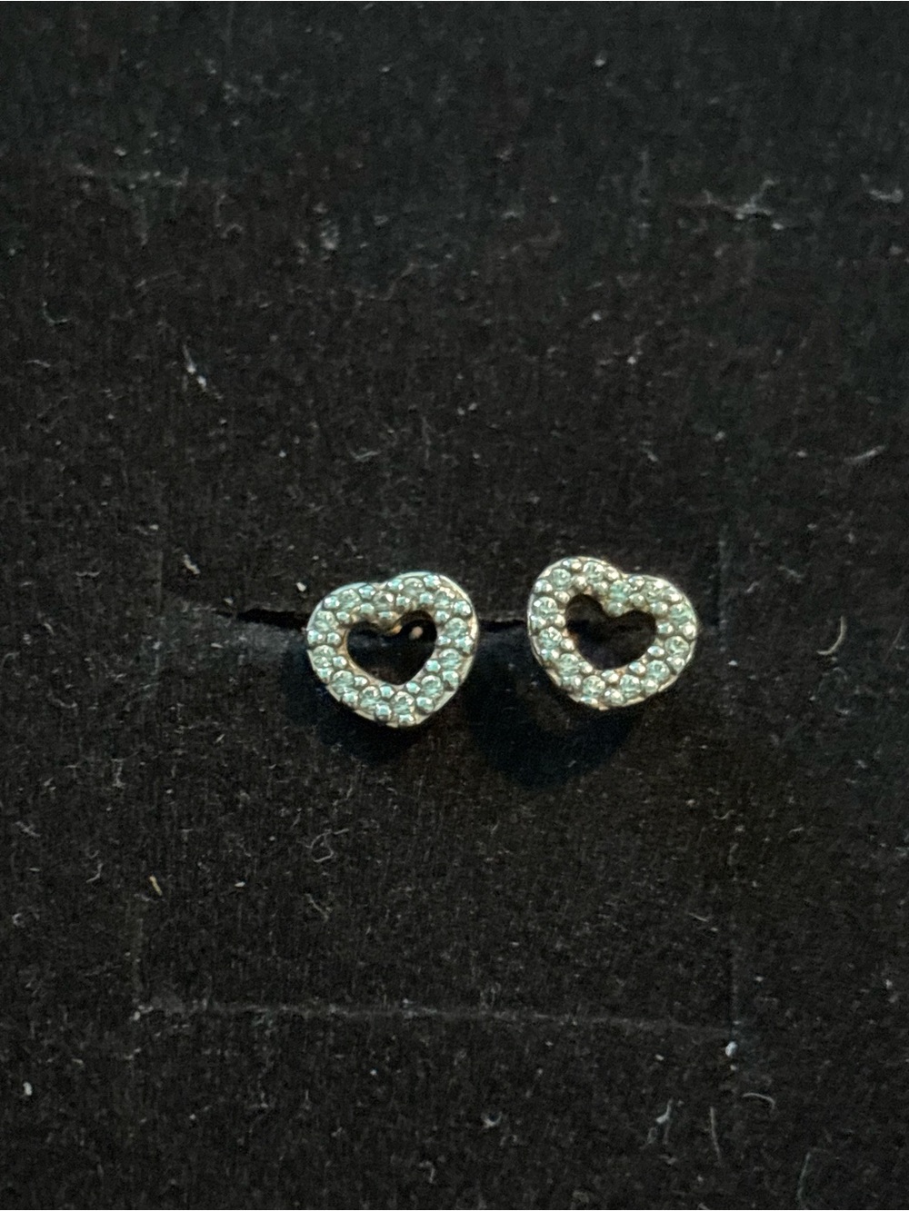 Pandora Silver Heart Pavé Stud Earrings - Sparkling Clear
